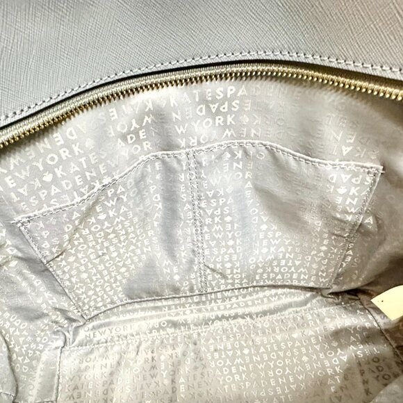 kate spade Laurel Way Suede & Hair-Calf Hadlee Tote Bag Smokey Pearl - Picture 15 of 16